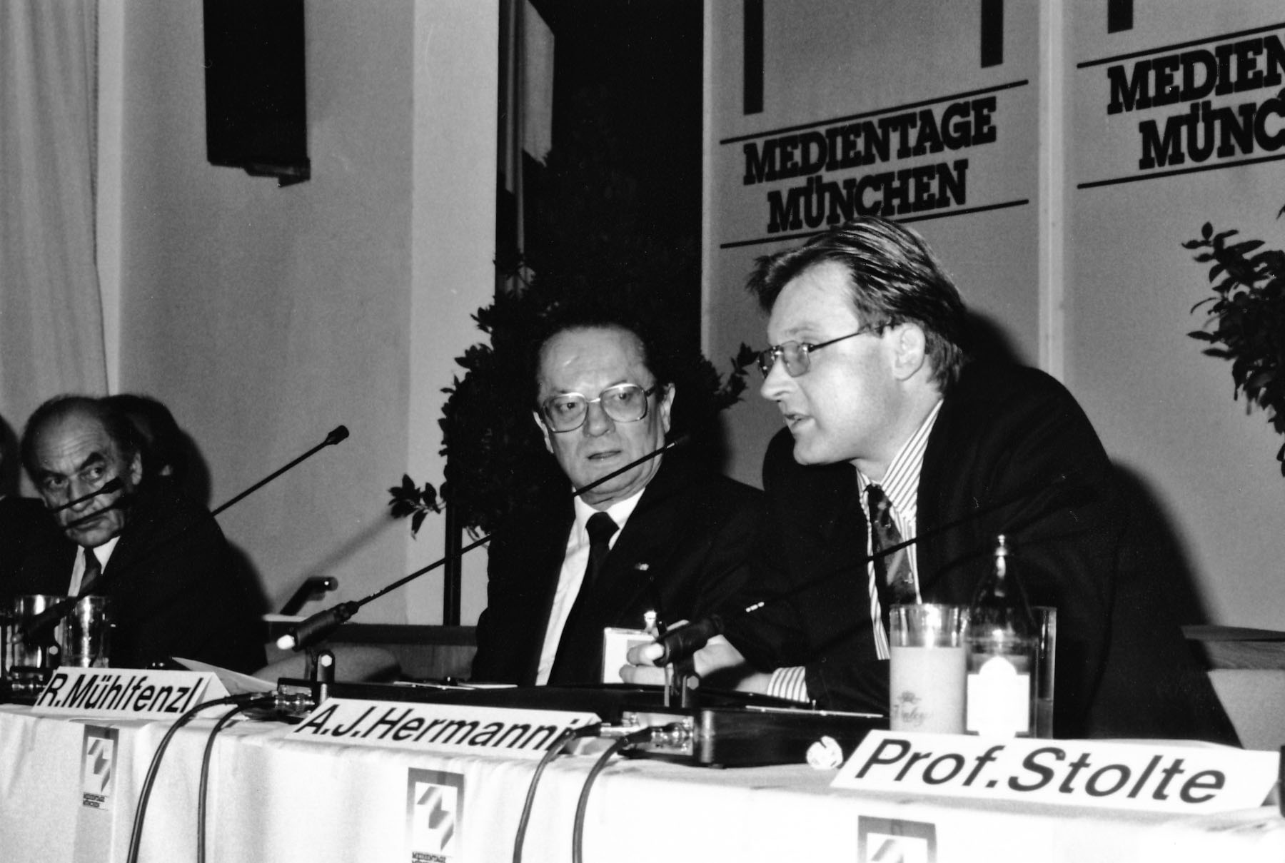 Professor Hermanni auf den Münchner Medientage 1988.